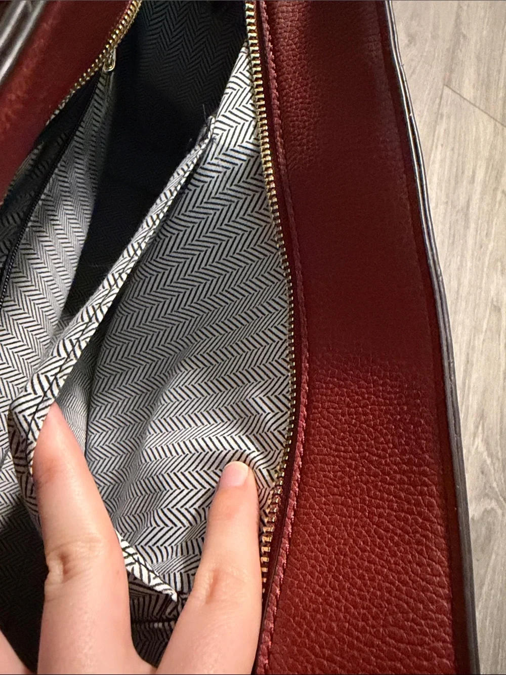 Structured Red Women’s Tote Bag with Front Pocket